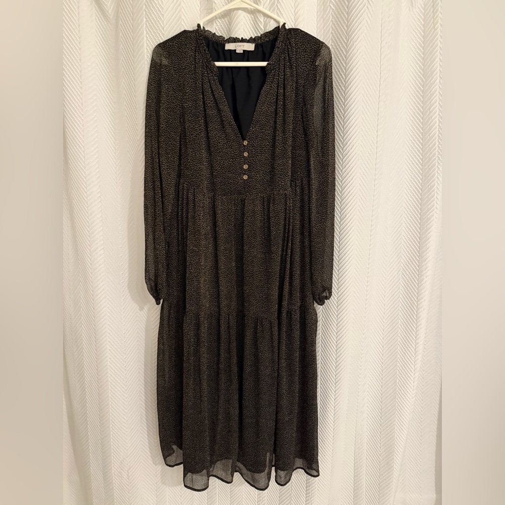LOFT Black & White Maxi Dress